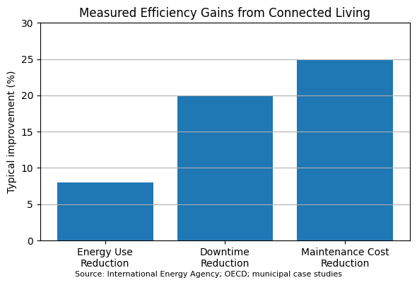 Measured Efficiency Gains from Connected Living