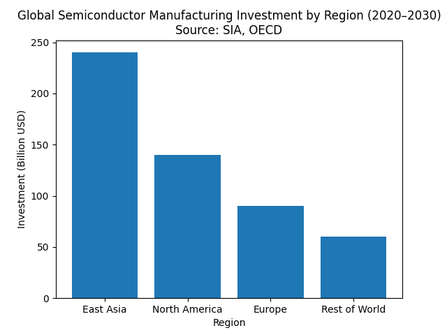 Global Semiconductor Manufacturing Investment by Region (2020–2030)